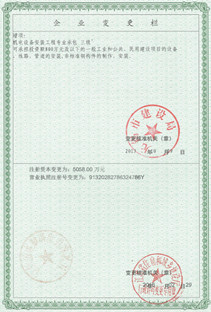 注冊資本、營業(yè)執(zhí)照注冊號變更欄